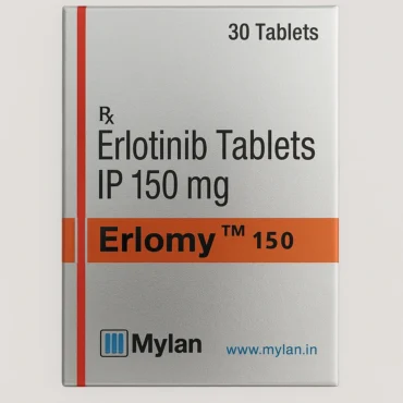 Erlomy Erlotinib 150mg Tablet – A prescription medicine used to treat non-small cell lung cancer and pancreatic cancer by inhibiting tumor cell growth.