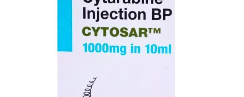 Vial of Cytarabine Injection Cytosar 1000mg for cancer treatment