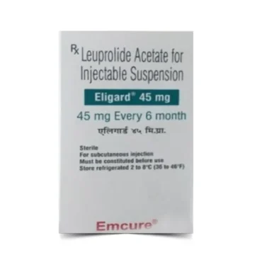 Leuprolide 45mg Injection – A gonadotropin-releasing hormone (GnRH) agonist used for treating prostate cancer, endometriosis, and hormone-responsive conditions. Available for export from Rizochem Pharmaceuticals.