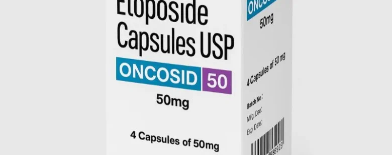 Oncosid Etoposide 50mg Injection – Chemotherapy medication for the treatment of lung cancer, testicular cancer, and other solid tumors, available from Rizochem Pharmaceuticals.