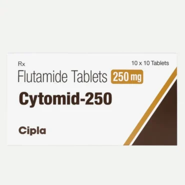 Flutamide 250mg Tablet used in prostate cancer treatment, hormonal therapy medication, supplied by Rizochem Pharmaceuticals Wholesaler & Exporter.