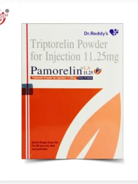 Triptorelin Injection 11.25mg, a hormone therapy treatment for advanced prostate cancer and other hormone-related conditions, presented in a sterile vial with clear labeling for healthcare professionals.