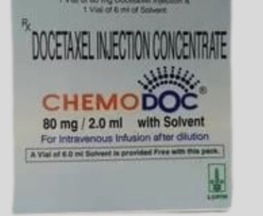 Chemodoc Docetaxel 80mg Injection – A chemotherapy medication used for treating breast, lung, prostate, and other cancers. Available for export from Rizochem Pharmaceuticals.