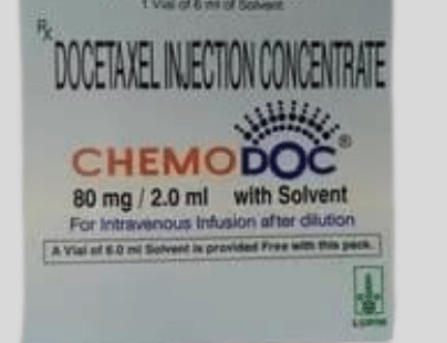 Chemodoc Docetaxel 80mg Injection – A chemotherapy medication used for treating breast, lung, prostate, and other cancers. Available for export from Rizochem Pharmaceuticals.