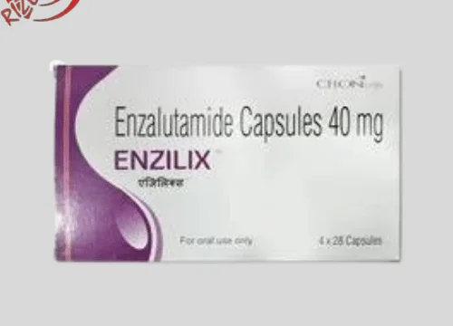 Enzilix Enzalutamide 40mg Capsule – An advanced androgen receptor inhibitor used for the treatment of prostate cancer. Available for export from Rizochem Pharmaceuticals.