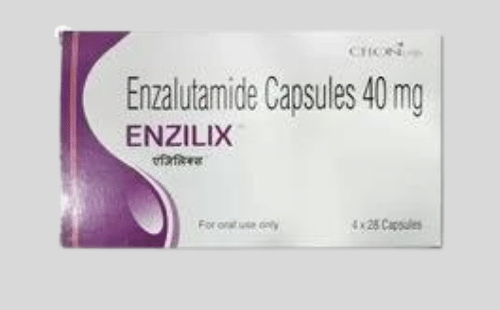 Enzilix Enzalutamide 40mg Capsule – An advanced androgen receptor inhibitor used for the treatment of prostate cancer. Available for export from Rizochem Pharmaceuticals.