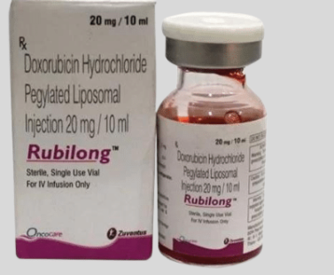 Doxorubicin 50mg Liposomal Injection – A chemotherapy medication used for treating breast cancer, ovarian cancer, multiple myeloma, and Kaposi's sarcoma. Available for export from Rizochem Pharmaceuticals.