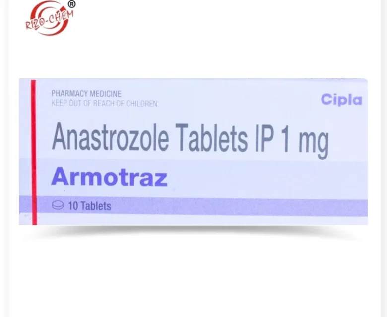 Armotraz Anastrozole 1mg Tablet - Hormonal therapy for breast cancer, designed to lower estrogen levels and inhibit hormone receptor-positive tumor growth.