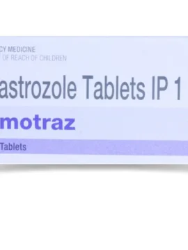 Armotraz Anastrozole 1mg Tablet - Hormonal therapy for breast cancer, designed to lower estrogen levels and inhibit hormone receptor-positive tumor growth.