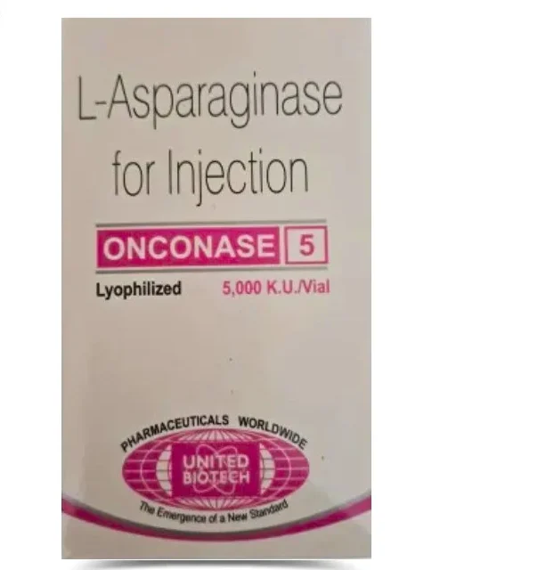 Asparaginase 5000IU Injection - Chemotherapy drug for acute lymphoblastic leukemia (ALL), targeting cancer cells by breaking down asparagine.