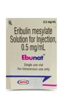 Eribulin Mesylate 0.5mg Ebunat Injection provided by Rizochem Pharmaceuticals Wholesaler & Exporter Company, an effective chemotherapy treatment for cancer management.