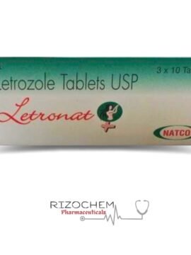 Letronat Letrozole 2.5mg Tablet by Rizochem Pharmaceuticals – Used for treating breast cancer in postmenopausal women.