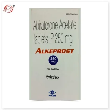 "Abiraterone Acetate 250 mg Tablet Alkeprost - Effective treatment for advanced prostate cancer, promoting hormone regulation and tumor growth suppression.