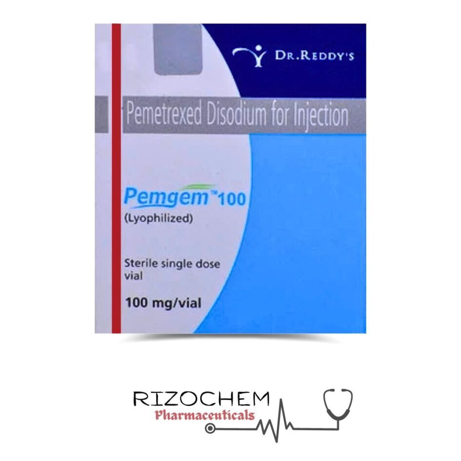 Pemetrexed Injection 100 mg Pemgem - Trusted Cancer Treatment from Rizochem Pharmaceuticals.