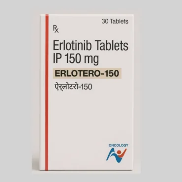 Erlotero Erlotinib 150mg Tablets – Targeted therapy medication for non-small cell lung cancer and pancreatic cancer, available for export from Rizochem Pharmaceuticals.