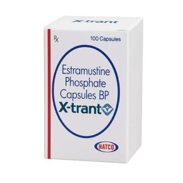 Xtrant Estramustine 140mg Capsule – Chemotherapy medication used for the treatment of metastatic prostate cancer, available from Rizochem Pharmaceuticals.