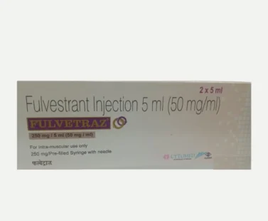 Fulvestrant 250mg Injection – estrogen receptor antagonist used for hormone receptor-positive breast cancer treatment; available in prefilled syringe form, marketed by Rizochem Pharmaceuticals Wholesaler & Exporter.