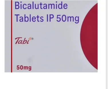 Close-up of Bicalutamide 50mg Tablet from Rizochem Pharmaceuticals, used in prostate cancer treatment, packaged for global export.