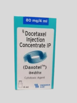 Daxotel Docetaxel 80mg Injection – A chemotherapy medication used for treating breast, lung, prostate, and other cancers. Available for export from Rizochem Pharmaceuticals.