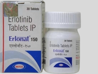Erlonat Erlotinib 100mg Tablet – Targeted therapy medication for non-small cell lung cancer, exported worldwide by Rizochem Pharmaceuticals.