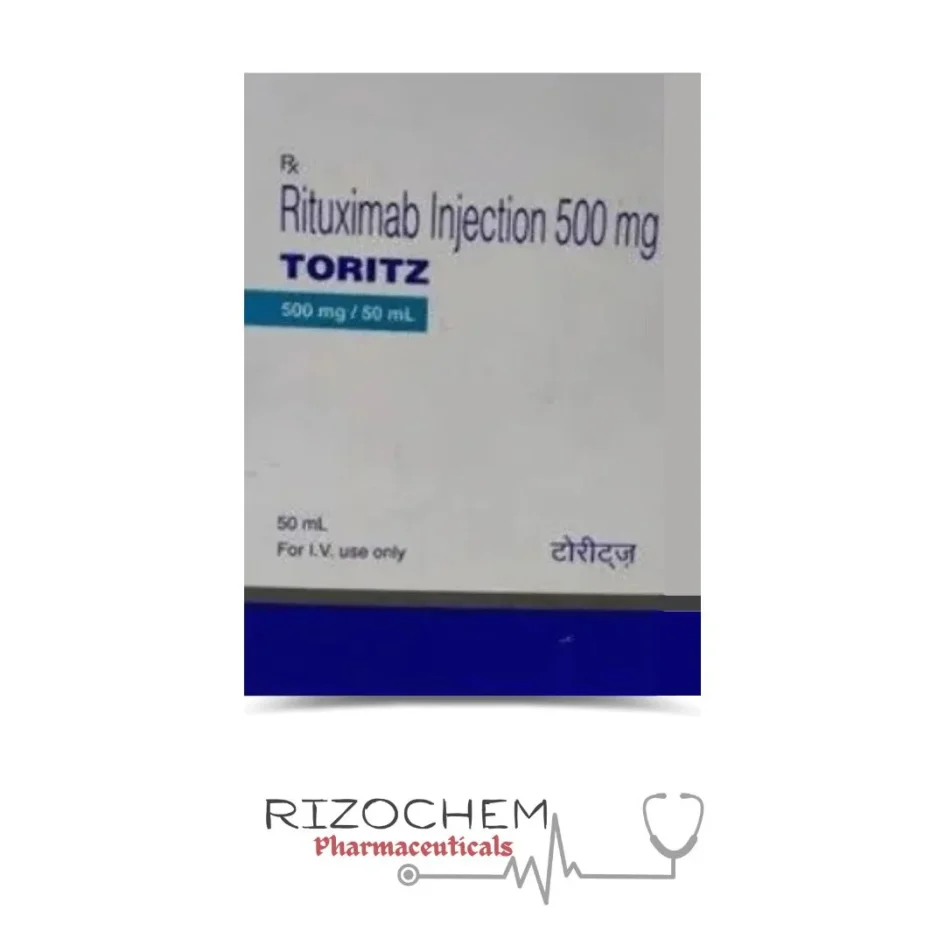 Rituximab 500mg Injection Toritz T by Rizochem Pharmaceuticals - used for treating certain cancers and autoimmune diseases.