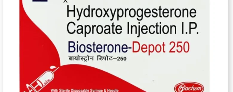Hydroxyprogesterone Injection 250mg Biosterone Depot - Rizochem Pharmaceuticals, hormone therapy injection for various medical uses.