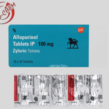 Image of Allopurinol 100 mg Tablet, a medication commonly used to treat gout and high levels of uric acid in the body.