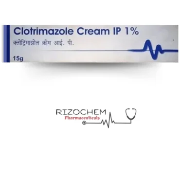 "Clotrimazole IP 1% Cream - CLODOC by Rizochem Pharmaceuticals: Effective antifungal treatment in a 20g tube.