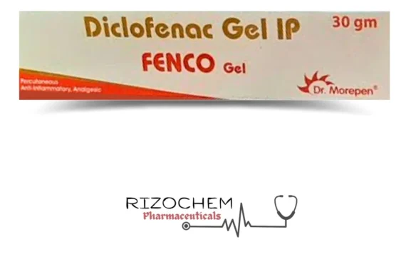 Diethylamine BP Fenco Gel by Rizochem Pharmaceuticals – Effective topical gel for relieving muscle and joint pain.