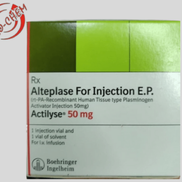 Alteplase Injection Actilyse 50mg: thrombolytic medication for clot dissolution.