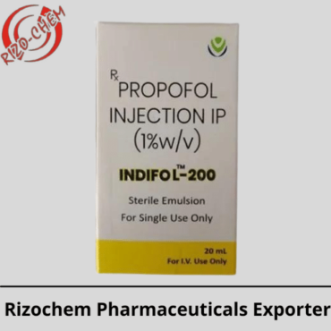 Image: Propofol Injection 200ml - A vial of Propofol, a medical solution, in a 200ml container, ready for medical use