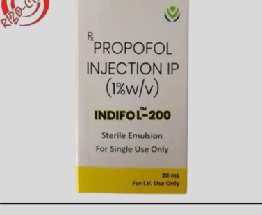 Image: Propofol Injection 200ml - A vial of Propofol, a medical solution, in a 200ml container, ready for medical use