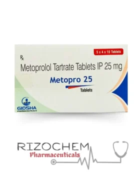 Metoprolol Tartrate IP 25mg MYPROL 25 - Quality Medication from Rizochem Pharmaceuticals Wholesaler & Exporter.