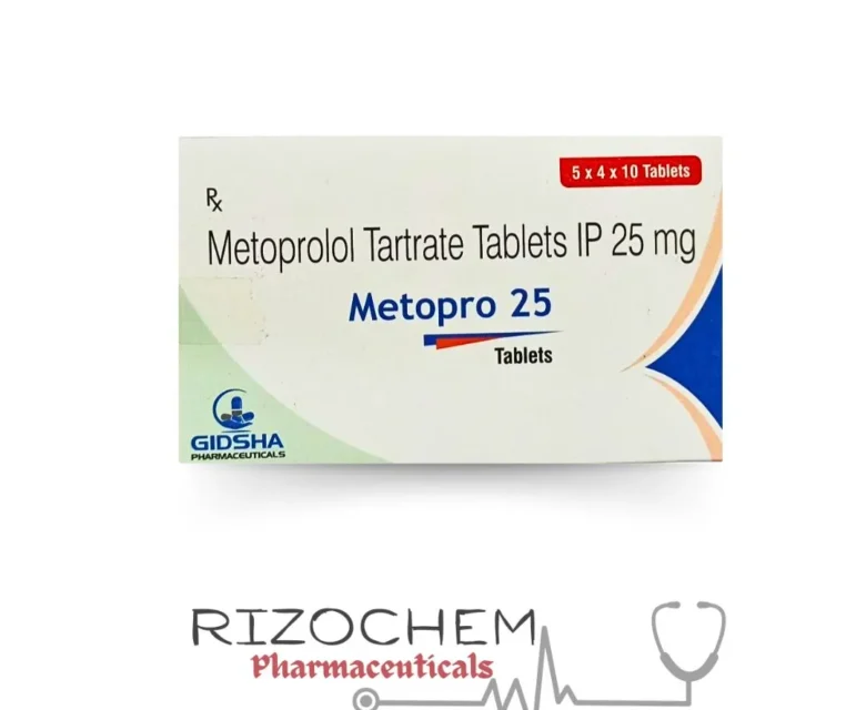 Metoprolol Tartrate IP 25mg MYPROL 25 - Quality Medication from Rizochem Pharmaceuticals Wholesaler & Exporter.