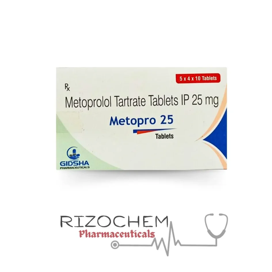 Metoprolol Tartrate IP 25mg MYPROL 25 - Quality Medication from Rizochem Pharmaceuticals Wholesaler & Exporter.