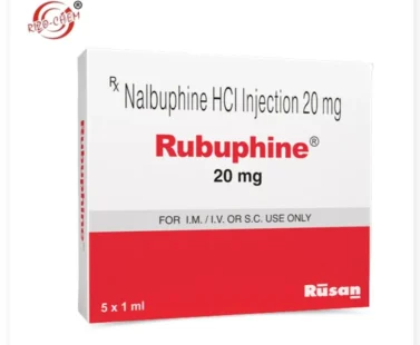 Nalbuphine HCl Injection 20mg Rubuphine": "Nalbuphine HCl Injection 20mg Rubuphine - Opioid analgesic used to manage moderate to severe pain, providing effective pain relief.