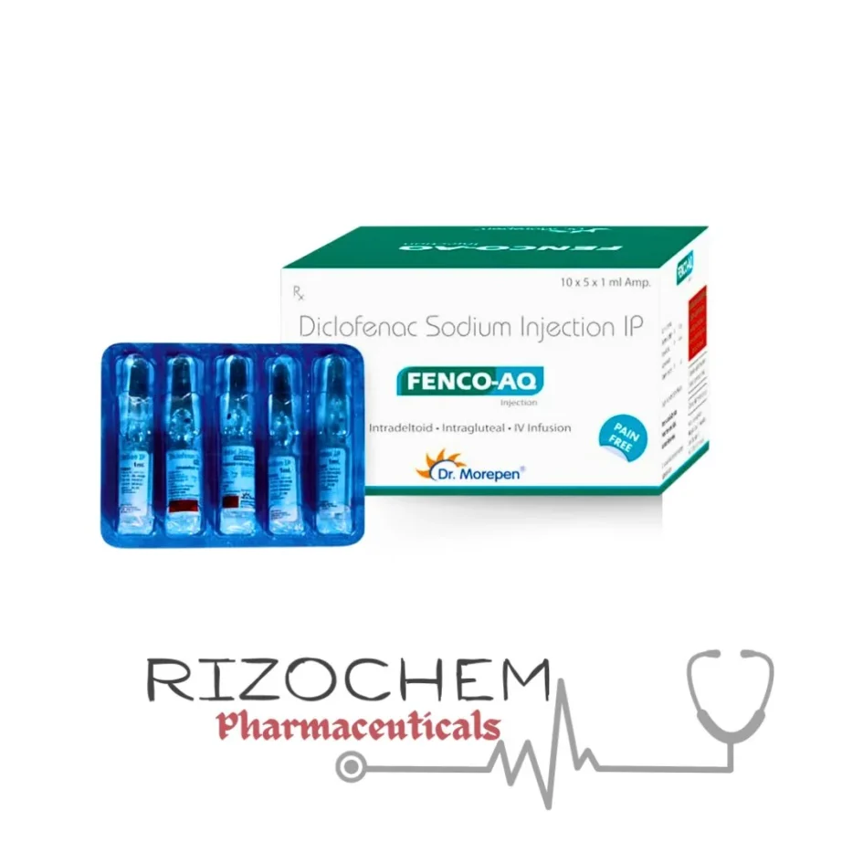 Diclofenac Sodium IP 75mg FENCO AQ INJ - Quality Medication from Rizochem Pharmaceuticals.