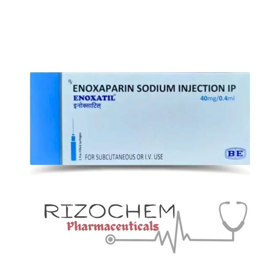 Enoxaparin Sodium Injection 40mg IP Enoxatil - Anticoagulant injection for preventing blood clots. Available at Rizochem Pharmaceuticals, Wholesaler & Exporter.