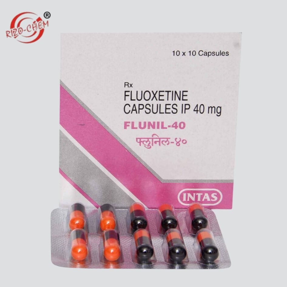 "Image of Fluoxetine Capsules 40mg: Medication in capsule form with 40mg dosage.