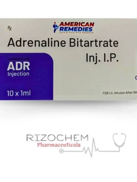 Adrenaline Bitartrate Injection vial for emergency medical use