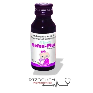 Rizochem Pharmaceuticals' Mefenamic Acid 50mg Suspension – effective relief for pain and inflammation, available for global export.