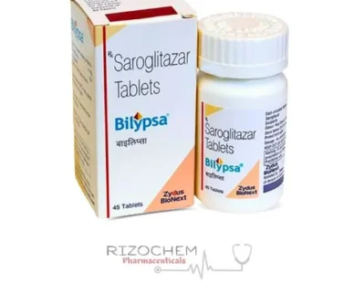 Rizochem Pharmaceuticals Wholesaler & Exporter Saroglitazar Tablets Bilypsa packaging.