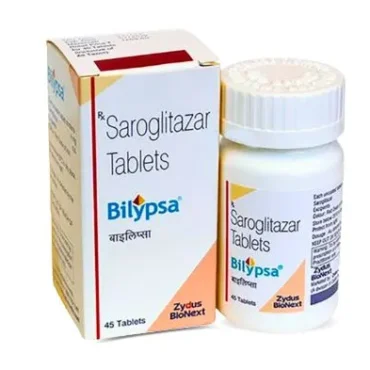 Rizochem Pharmaceuticals Wholesaler & Exporter Saroglitazar Tablets Bilypsa packaging.