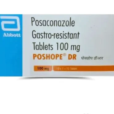 Posaconazole Tablets 100mg Poshope DR packaging for antifungal treatment.