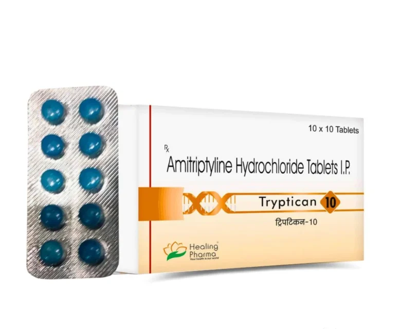 Amitriptyline Tablets 10mg Tryptican 10, supplied by Rizochem Pharmaceuticals.