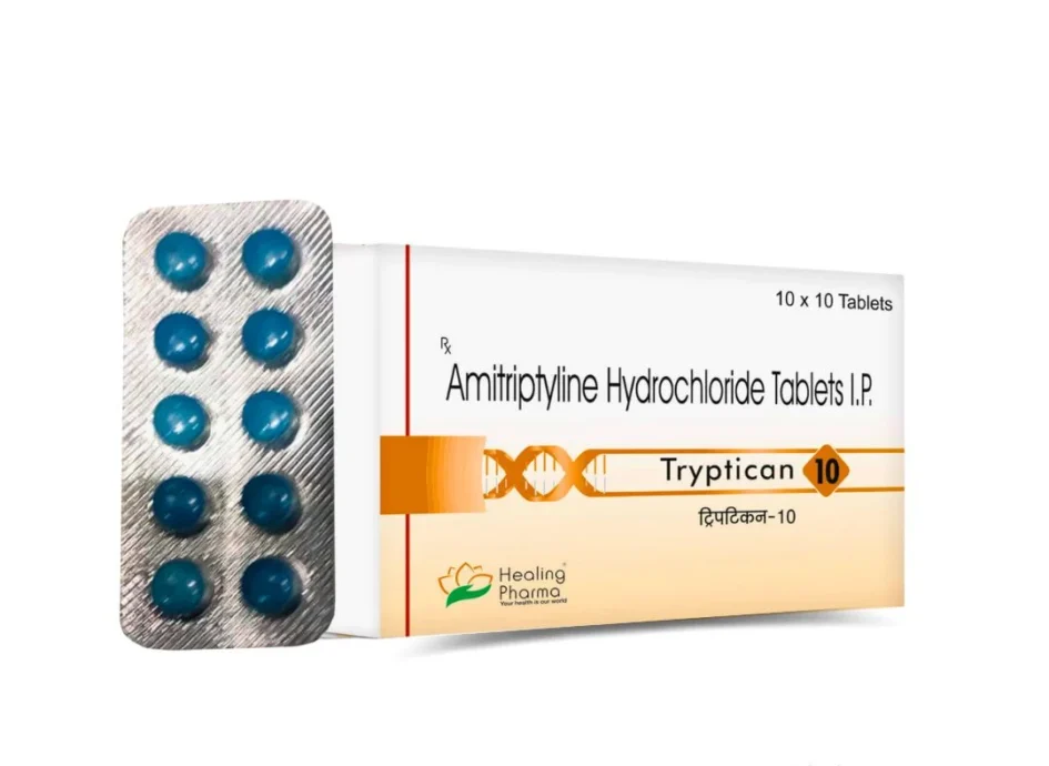Amitriptyline Tablets 10mg Tryptican 10, supplied by Rizochem Pharmaceuticals.