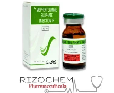 Mephentermine Sulphate Injection by Rizochem Pharmaceuticals: Vasopressor injection used to treat low blood pressure, ensuring stable circulation.