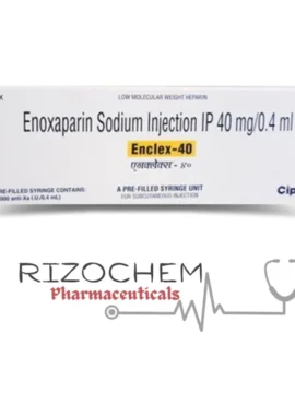 Enoxaparin Sodium Injection 40mg/0.4ml Enclex 40 - Anticoagulant used to prevent blood clots, available at Rizochem Pharmaceuticals Wholesaler & Exporter.