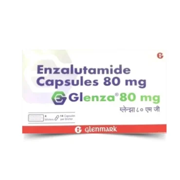 Glenza Enzalutamide 80mg Capsules – A potent androgen receptor inhibitor used for the treatment of advanced and metastatic prostate cancer. Available for global export by Rizochem Pharmaceuticals.