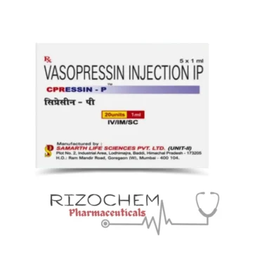 Vasopressin Injection 1ml Cpressin P - Hormone therapy solution provided by Rizochem Pharmaceuticals.